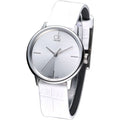 Calvin Klein Accent White Dial White Leather Strap Watch for Women - K2Y2Y1K6