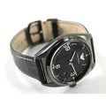 Emporio Armani Franco Black Dial Black Leather Strap Watch For Men - AR0368