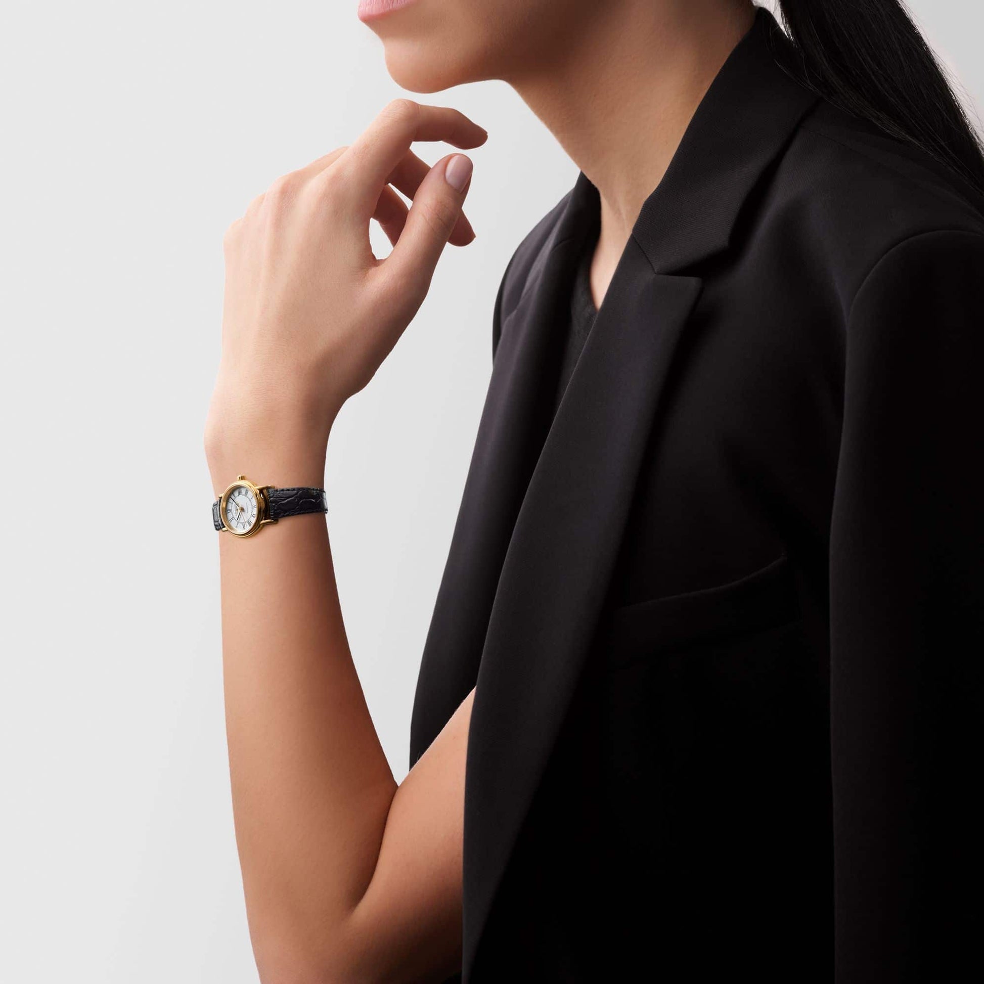 Longines La Grande Classique Presence White Dial Black Leather Strap Watch for Women - L4.321.4.11.2