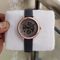 Fossil Suitor Mechanical Grey Dial Grey Leather Strap Watch for Women - BQ3265