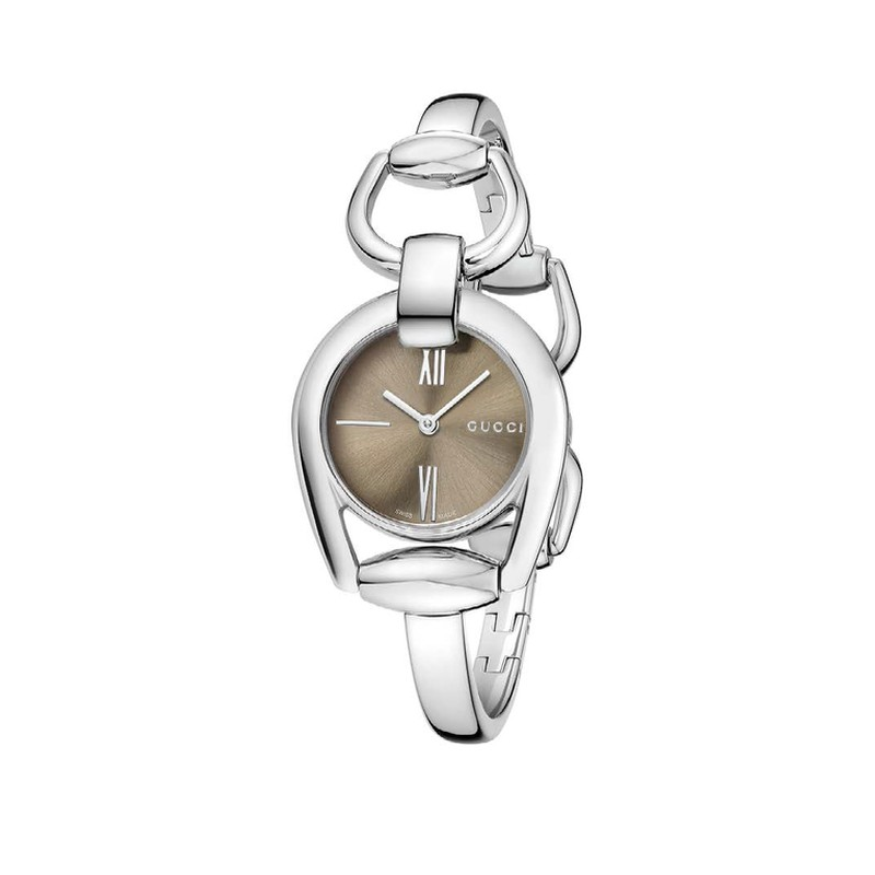 Gucci Horsebit Collection Quartz Brown Dial Silver Steel Strap Watch For Women - YA139501