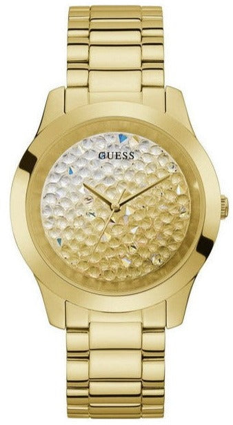 Guess Crush Gold Dial Gold Steel Strap Watch for Women - GW0020L2