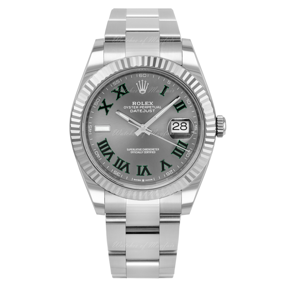 Rolex Datejust 41 Oyster Grey Dial Two Tone Oystersteel & White Gold Steel Strap Watch for Men - M126334-0021