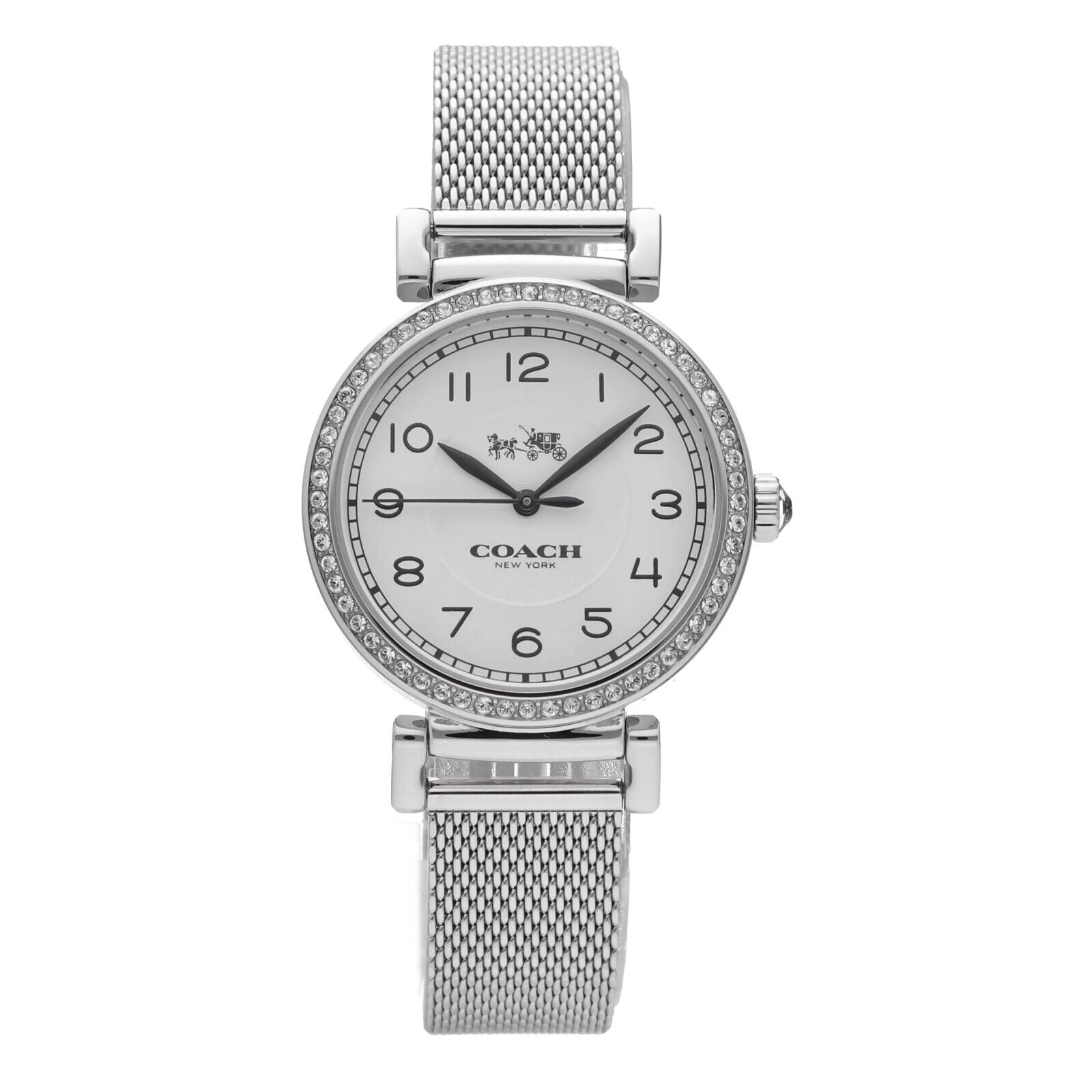 Coach Madison White Dial Silver Mesh Bracelet Watch for Women - 14502651