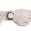 Hugo Boss Chronograph White Dial Silver Steel Strap Watch for Men - 1512962