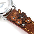 Coach Delancey White Dial Floral Brown Leather Strap Watch for Women - 14502761