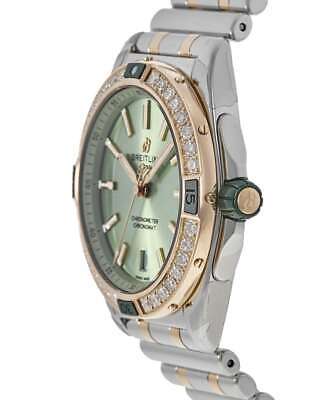 Breitling Super Chronomat Automatic 38 Diamonds Green Dial Two Tone Steel Strap Watch for Women - U17356531L1U1
