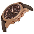 Emporio Armani Chronograph Brown Dial Brown Leather Strap Watch For Men - AR1701