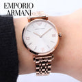 Emporio Armani T-Bar Gianni Rose Gold Dial Rose Gold Steel Strap Watch For Women - AR11059