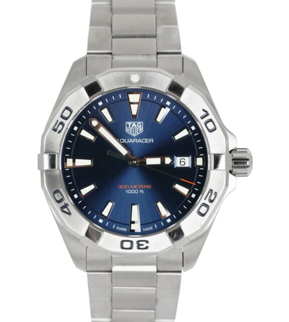 Tag Heuer Aquaracer Blue Dial Silver Steel Strap Watch for Men - WBD1112.BA0928