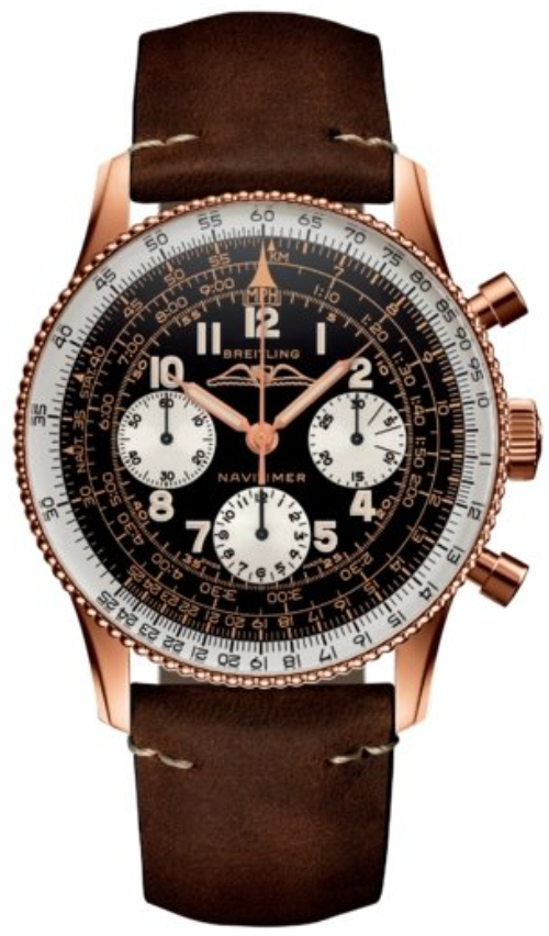Breitling Navitimer 1959 Edition Black Dial Brown Leather Strap Watch for Men - RB0910371B1X1
