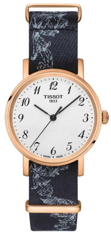 Tissot T Classic Everytime Small White Dial Blue NATO Strap Watch For Women - T109.210.38.032.00