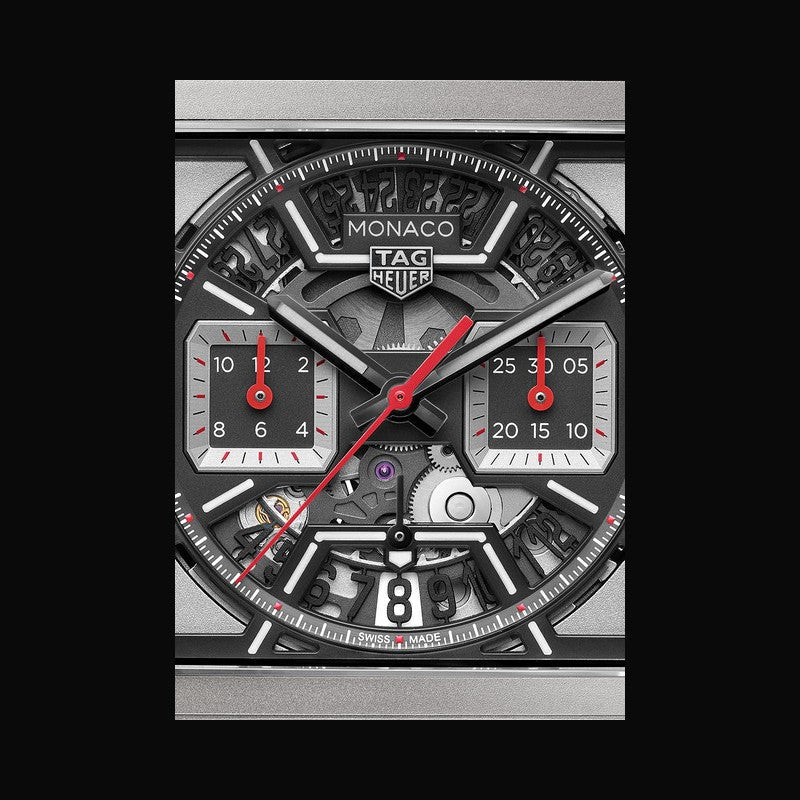 Tag Heuer Monaco Automatic Chronograph Grey Dial Black Nylon Strap Watch for Men - CBL2183.FT6236