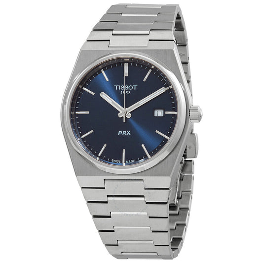 Tissot T Classic PRX Blue Dial Silver Steel Strap Watch For Men - T137.410.11.041.00