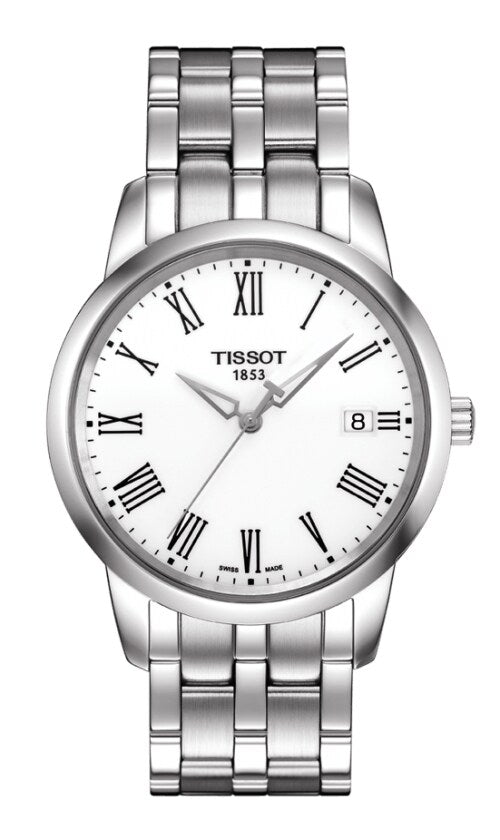 Tissot T Classic Dream White Dial Silver Steel Strap Watch For Men - T033.210.11.013.00