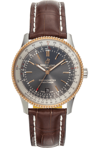 Breitling Navitimer 1 Automatic 41mm Brown Dial Brown Leather Strap Mens Watch - U17326211M1P2
