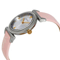 Versace V-Motif Silver Dial Pink Leather Strap Watch for Women - VERE00118
