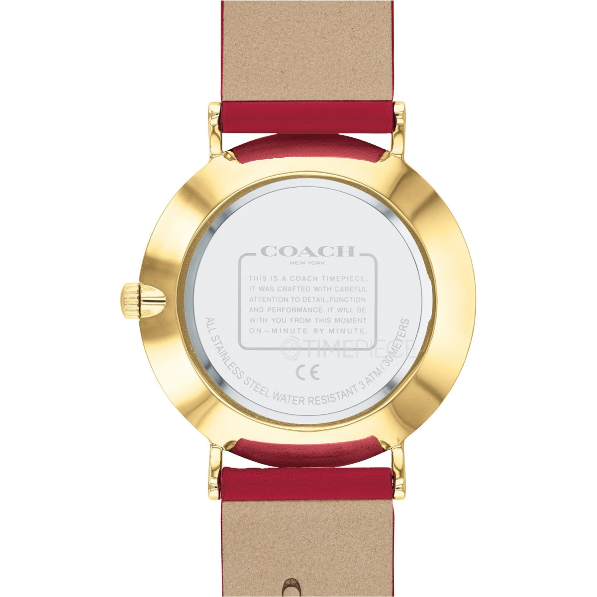 Coach Perry Red Dial Red Leather Strap Watch for Women - 14503486
