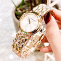 Versace V-Flare Quartz Silver Dial Gold Steel Strap Watch for Women - VEBN00718