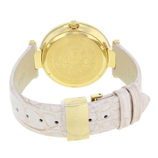 Versace Olympo Quartz White Dial Beige Leather Strap Watch for Women - VAN050016