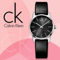 Calvin Klein City Black Dial Black Leather Strap Watch For Women - K2G23107