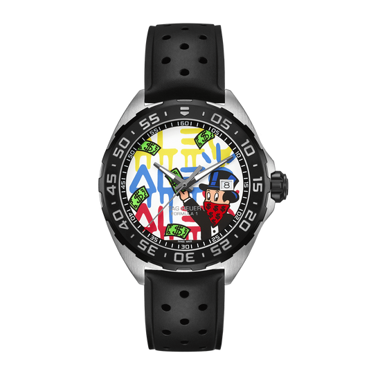 Tag Heuer Formula 1 Alec Monopoly Special Edition White Dial Black Rubber Strap Watch for Men - WAZ1119.FT8023