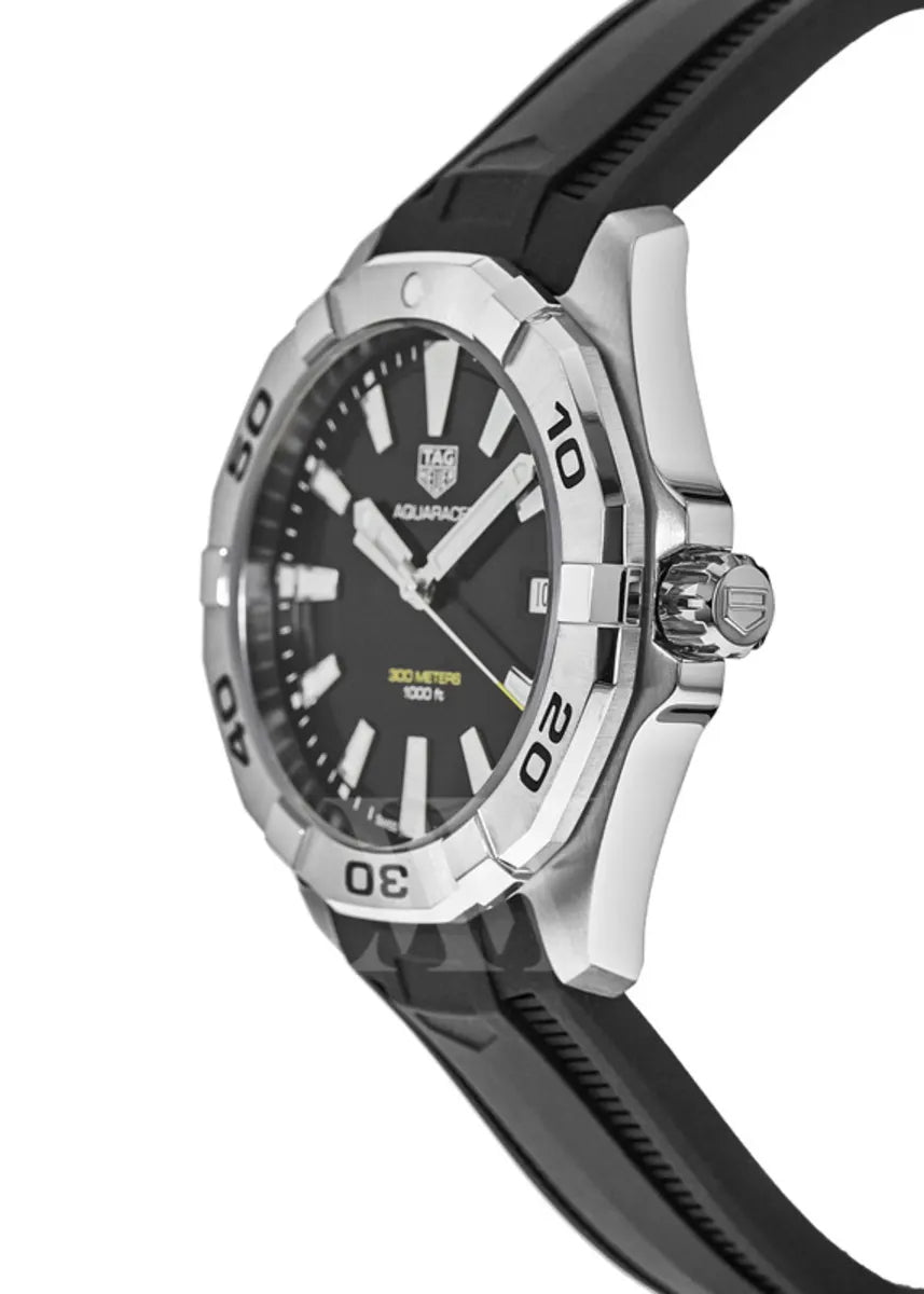 Tag Heuer Aquaracer Quartz Black Dial Black Rubber Strap Watch for Men -  WBD1110.FT8021