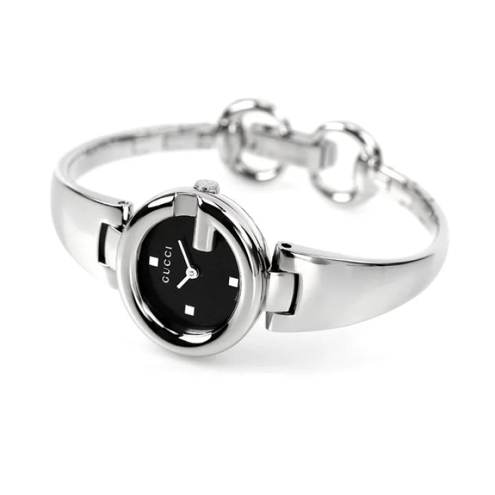 Gucci Guccisima Quartz Black Dial Silver Steel Strap Watch For Women - YA134501