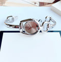 Gucci Horsebit Collection Quartz Brown Dial Silver Steel Strap Watch For Women - YA139501