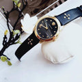Versace Audrey Quartz Black Dial Black Leather Strap Watch for Women - VELR00319